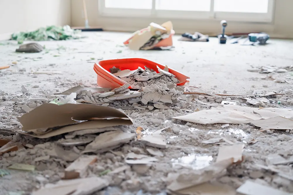 Abfallmenge beim Abriss von Wohnungssanierung Abfallmenge beim Abriss von Wohnungssanierung
